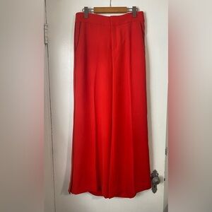 Wide Leg Split Hem Bright Orange Trouser Banana Republic